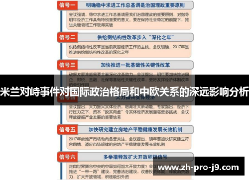 米兰对峙事件对国际政治格局和中欧关系的深远影响分析